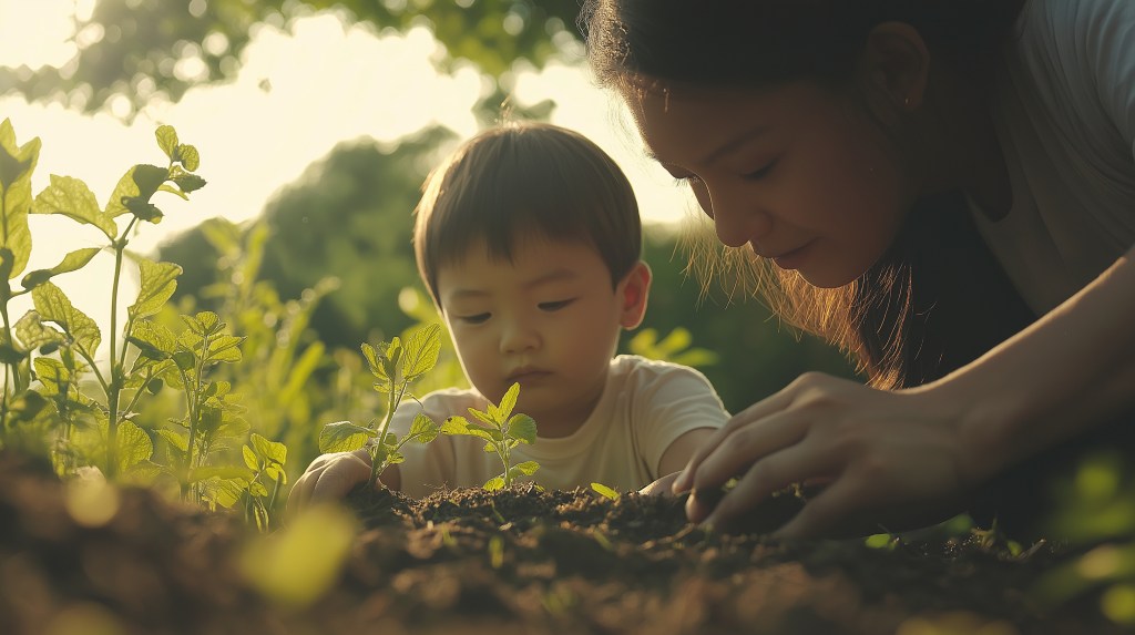 Parent planting tree symbolizing Life insurance for children
